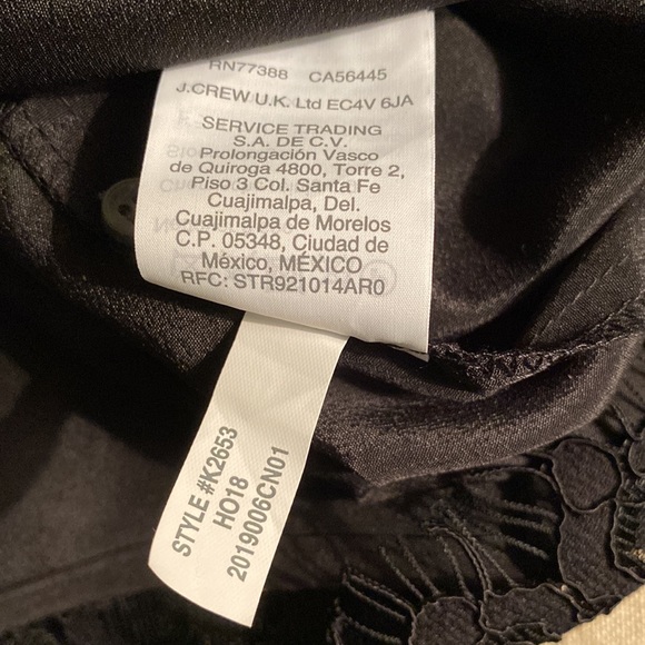 J. Crew Black Lace Keyhole Short Scalloped Sleeve Top - S - Picture 12 of 14